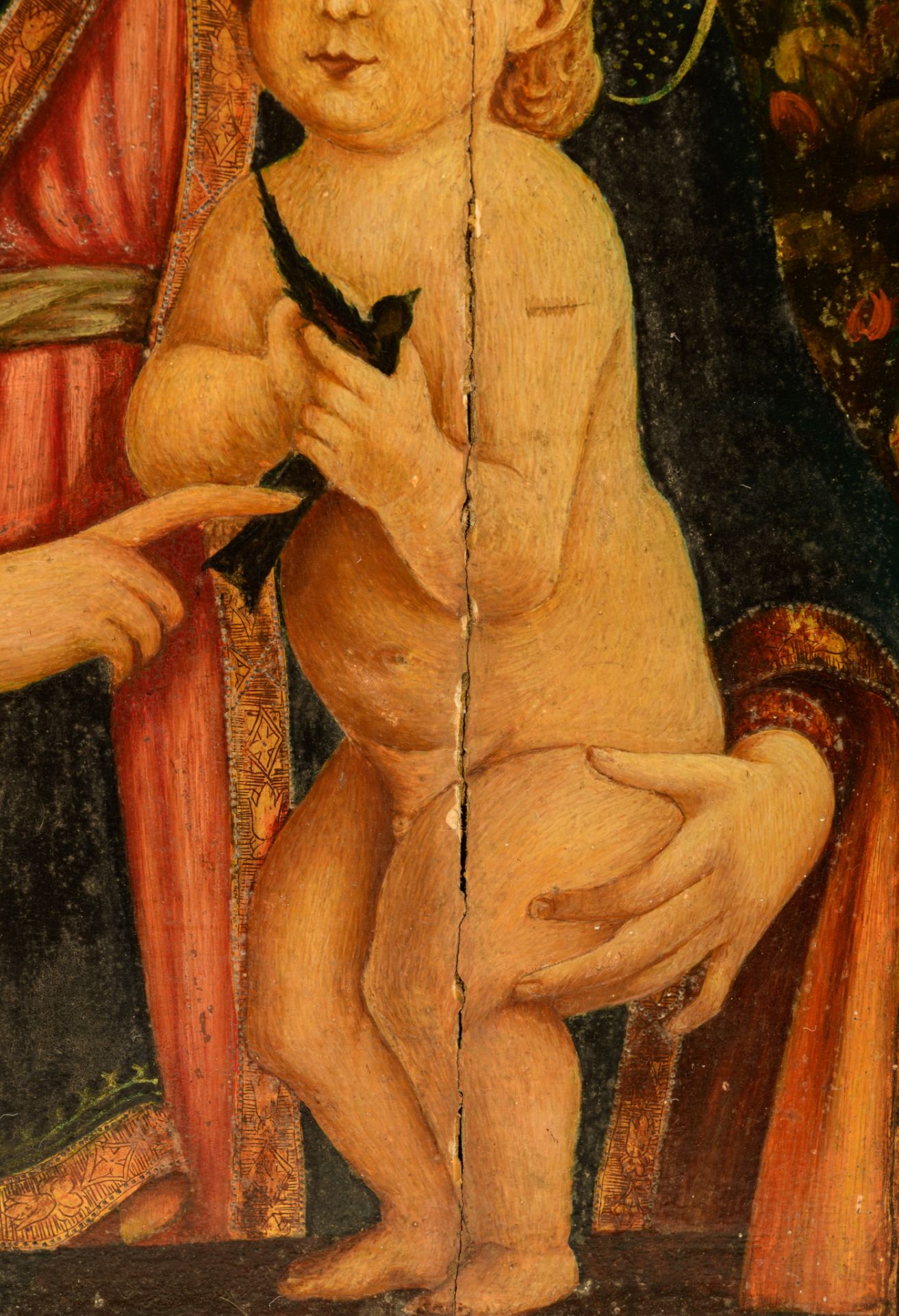 Madonna and Child, in the manner of the Italian Quattrocento, tempera and gold leaves on panel, 51 x - Bild 6 aus 12