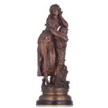 Adrien Etienne Gaudez (1845-1902), 'Mignon', patinated bronze, H 59 cm