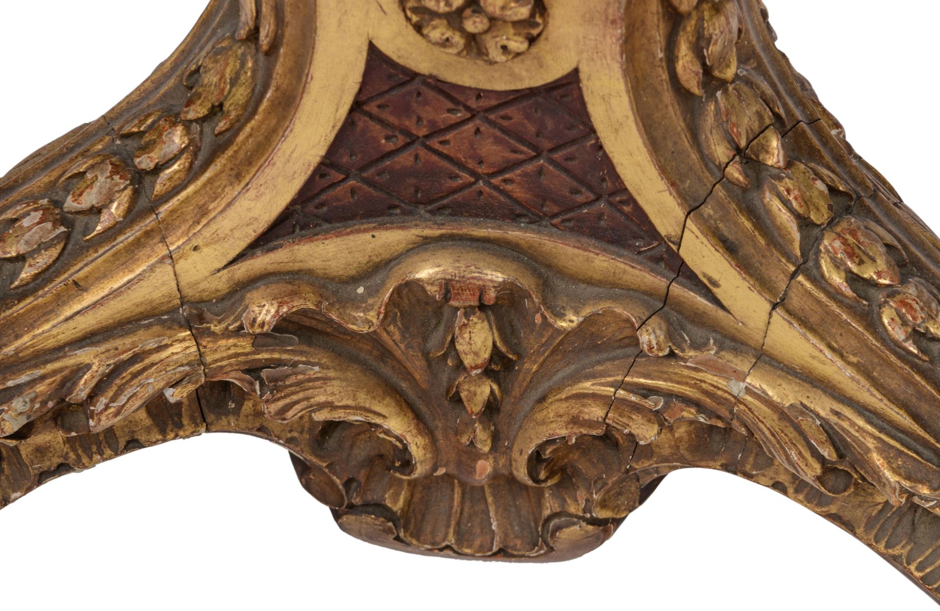 (T) A finely carved, polychrome and gilt decorated Rococo style torchère, H 147 cm - Bild 9 aus 11