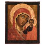 (T) A Russian Kasanskaya icon, 19thC, 29,5 x 36 cm