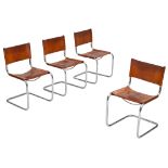 A set of four 'Cantilever' chairs, Fasem edition, 1984, designed by Mart Stam, H 82 - W 50 cm