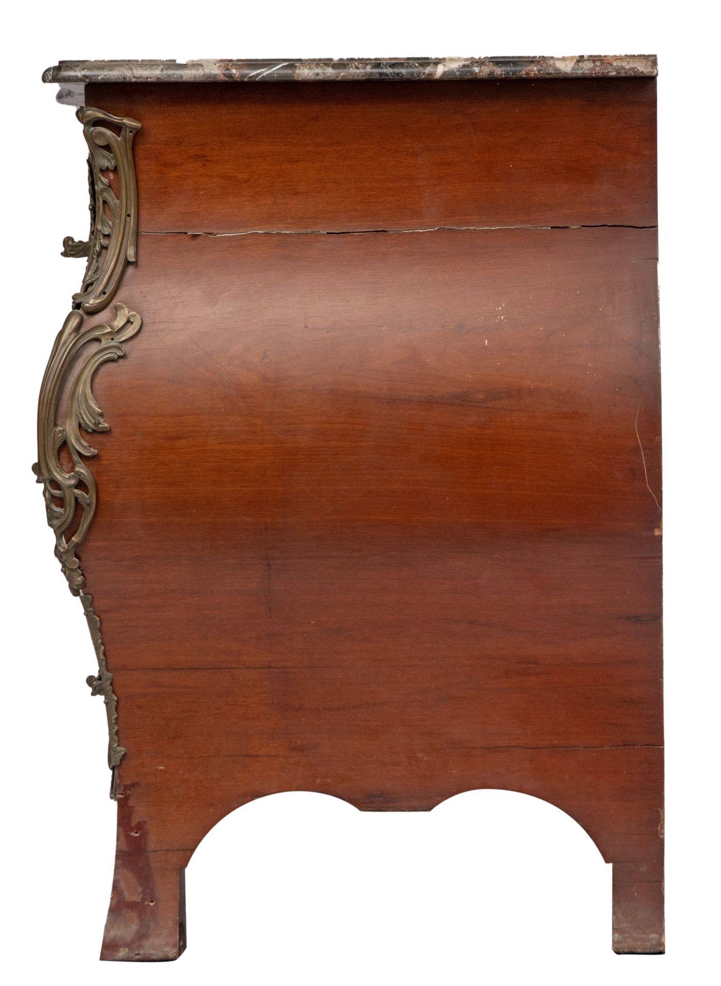 A Rococo style commode, 19thC, H 84 - W 130 - D 62 cm - Bild 3 aus 8