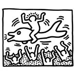 Keith Haring (1958-1990), 'Man on Dolphin', serigraph, 1987, 74,5 x 90 cm