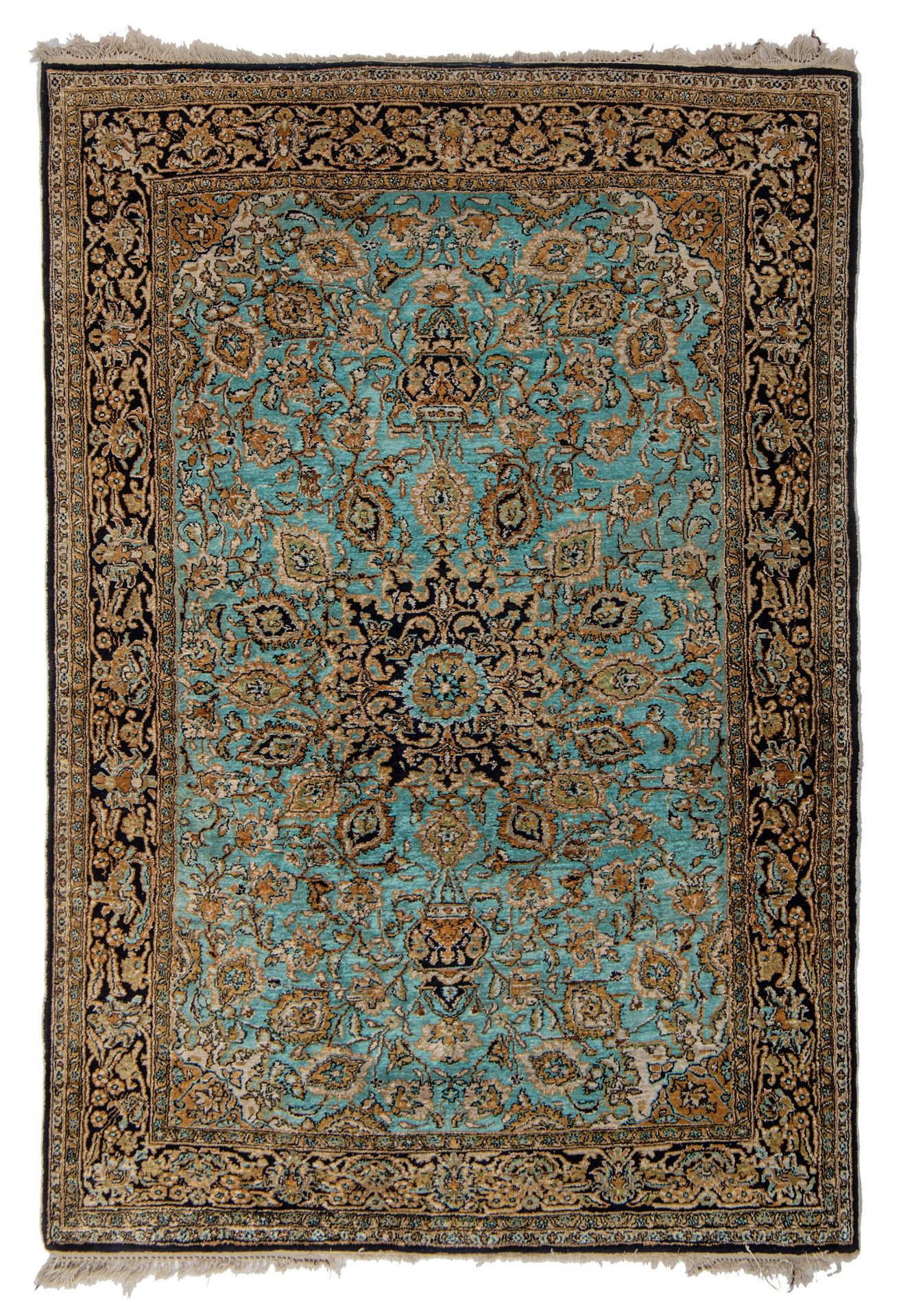 A collection of 4 Iran Ghoum rugs, added a Persian Nain rug (+) - Image 14 of 24