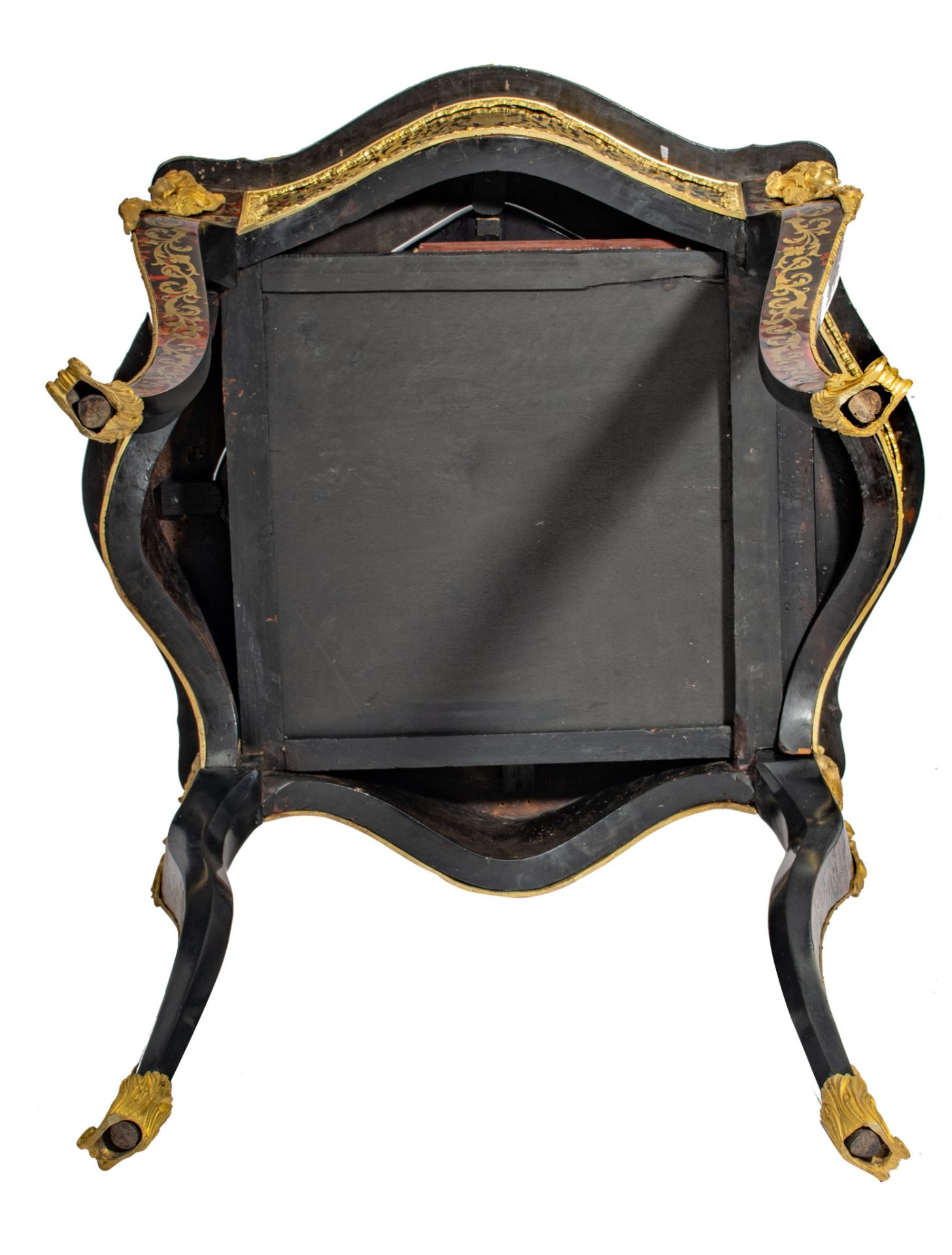 A fine Napoleon III Boulle work games table, with gilt bronze mounts and a red leather inlaid playin - Image 7 of 11