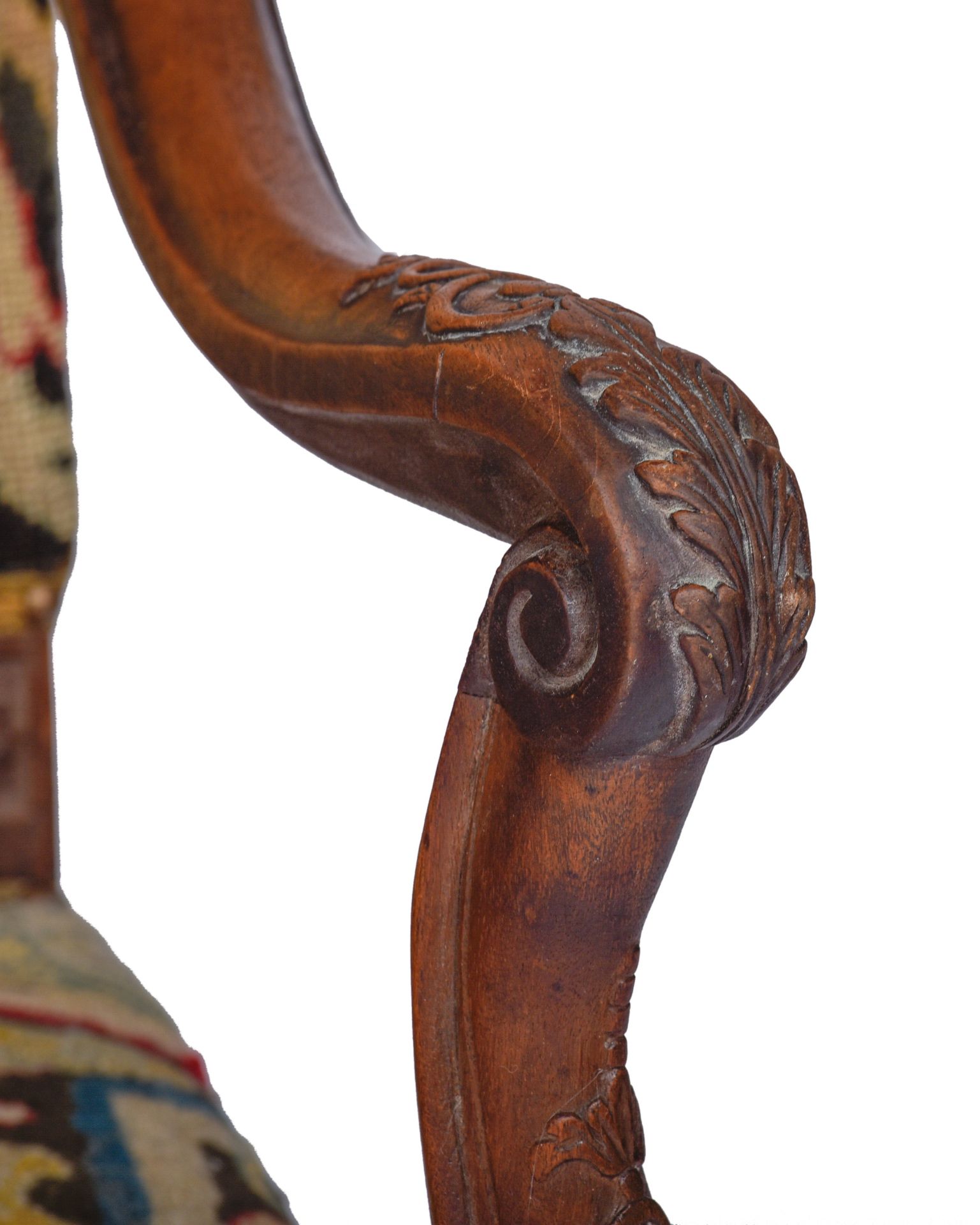 Two carved walnut Régence armchairs, H 120 - W 71 - H 116 - W 70 cm - Image 14 of 24