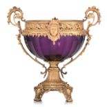 A Russian Belle Epoque cut glass coupe with gilt bronze mounts, attrib. to the Imperial Glass Factor