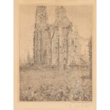 James Ensor (1860-1949), the cathedral, etching on paper, 1886, 18,3 x 23,8 cm