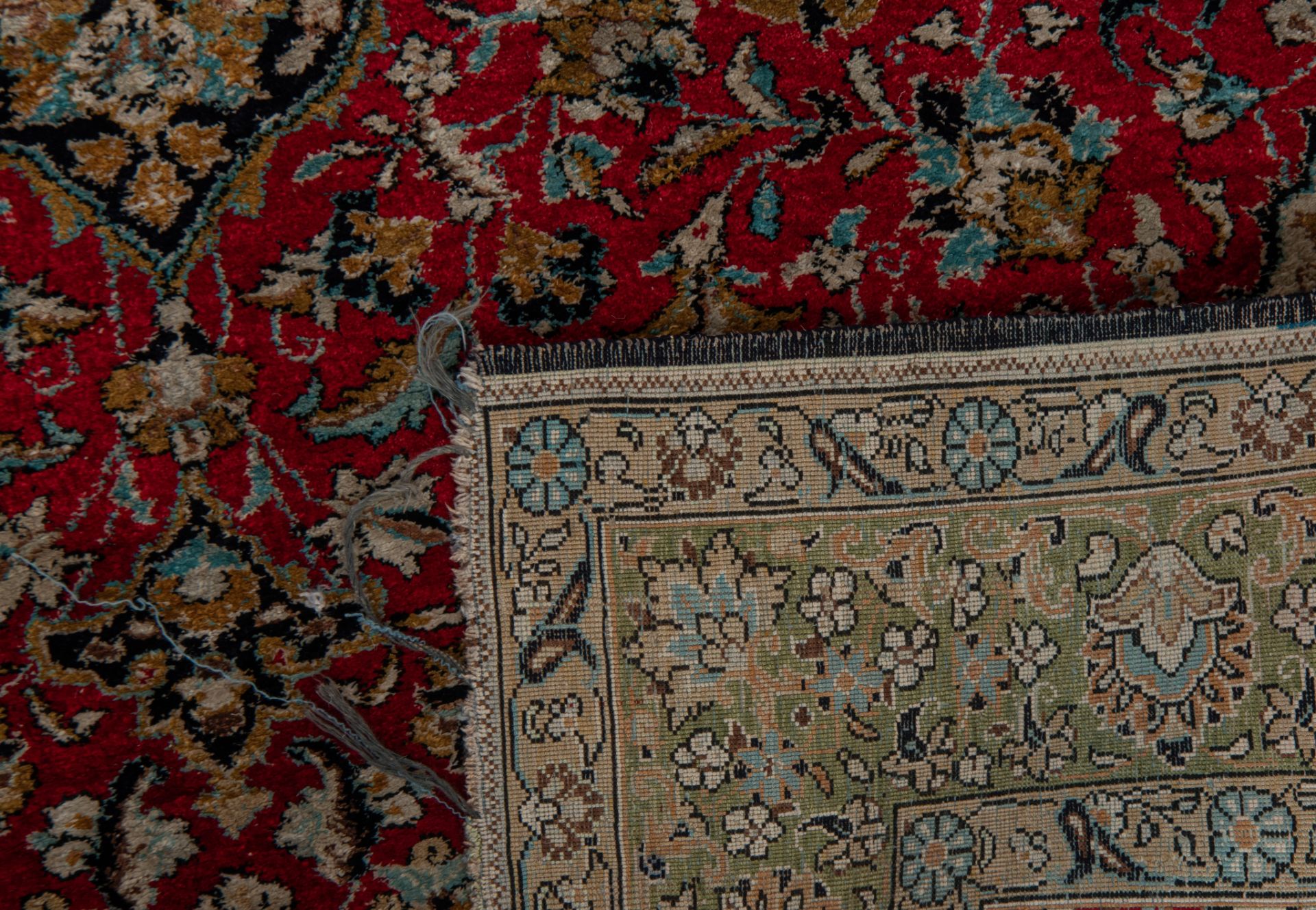 A collection of 4 Iran Ghoum rugs, added a Persian Nain rug (+) - Image 8 of 24