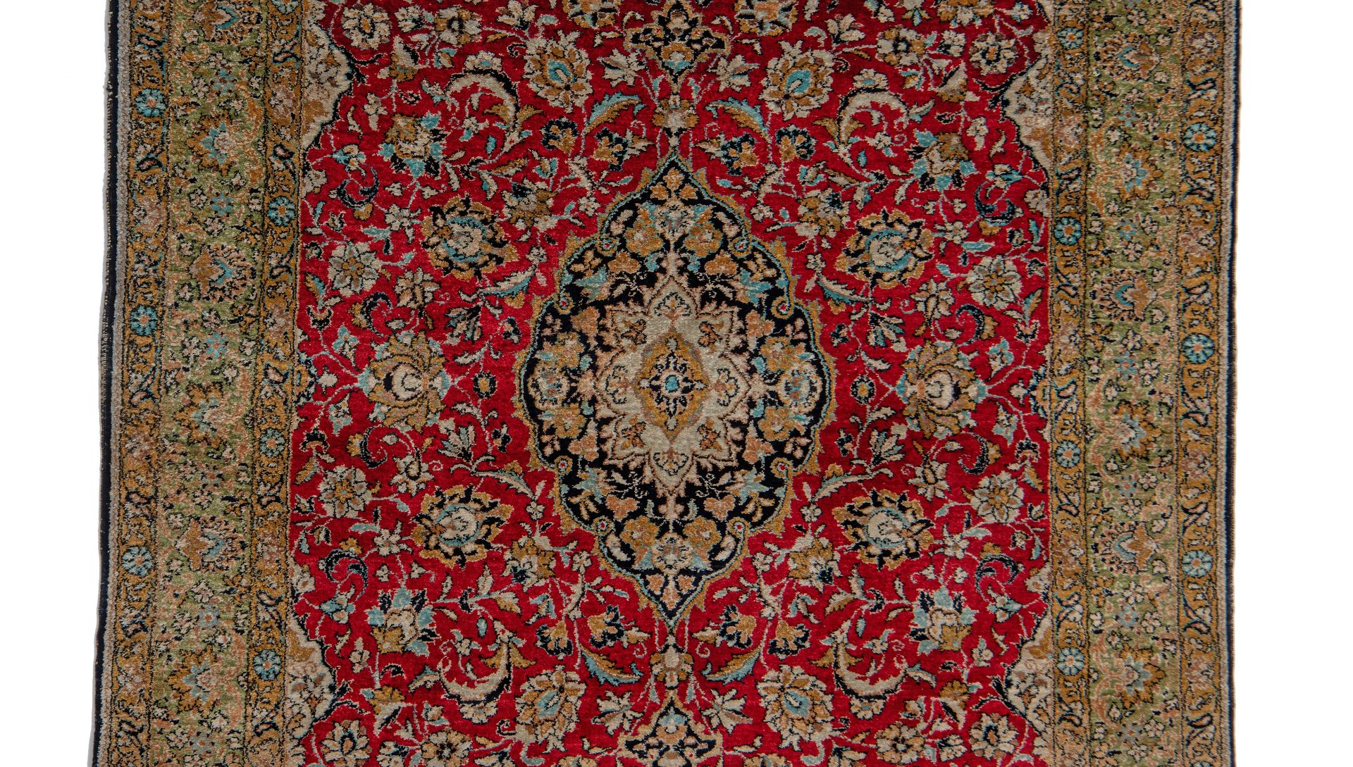 A collection of 4 Iran Ghoum rugs, added a Persian Nain rug (+) - Image 11 of 24