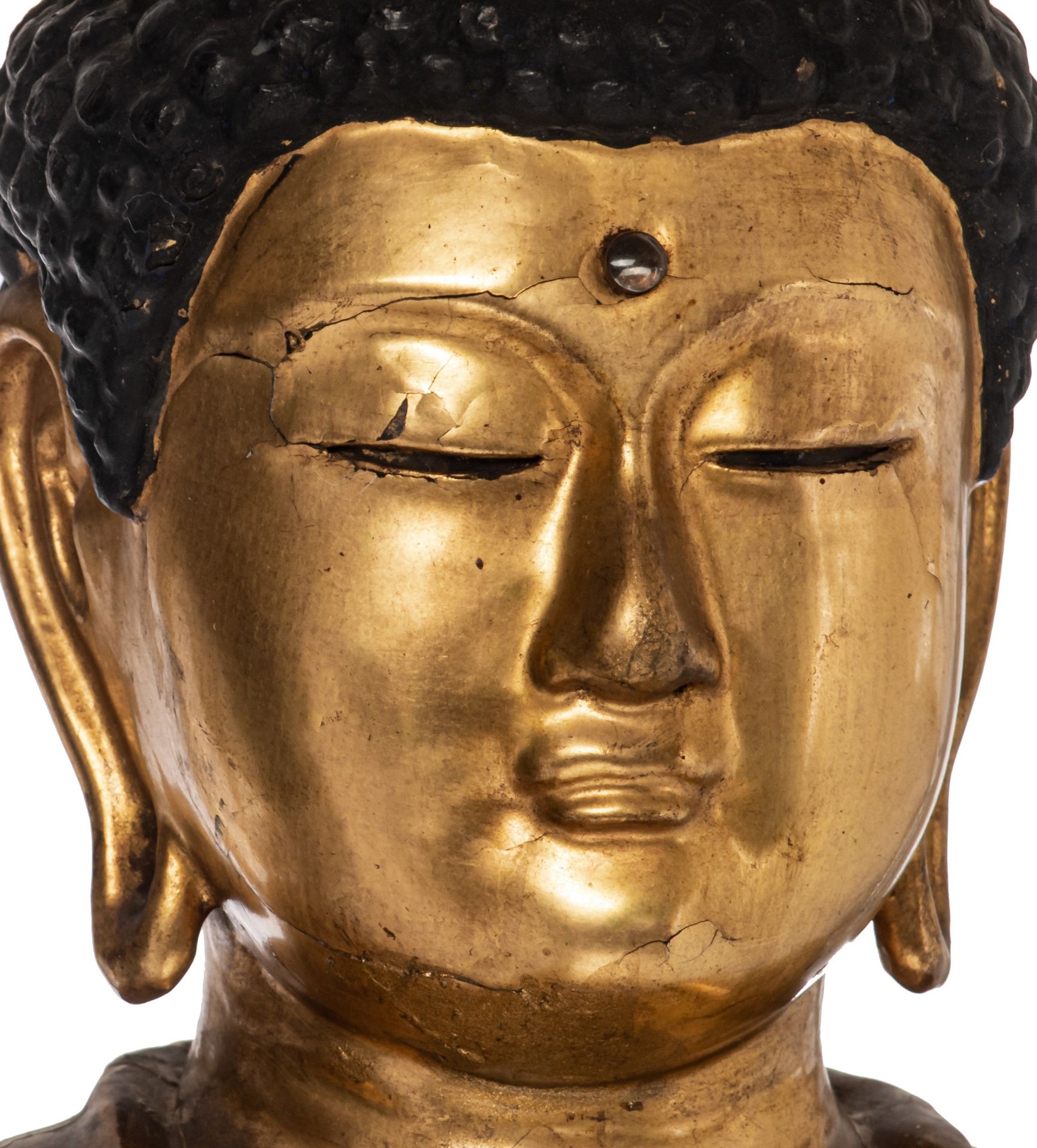 A Japanese gilt-wood standing figure of Amitabha Buddha, on a finely carved lotus base, Edo period, - Image 12 of 21