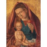 Madonna and Child, German School, early 16thC, oil on a walnut panel, 21,2 x 28,5 cm.