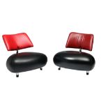 A near pair of 'Pallone Ma' chairs, designed by Reneé Holten in 1989 for Leolux, H 70 - 72 - W 80 -