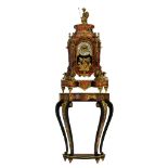 An imposing Baroque style Boulle cartel clock on stand, with gilt bronze mounts, H 204 cm