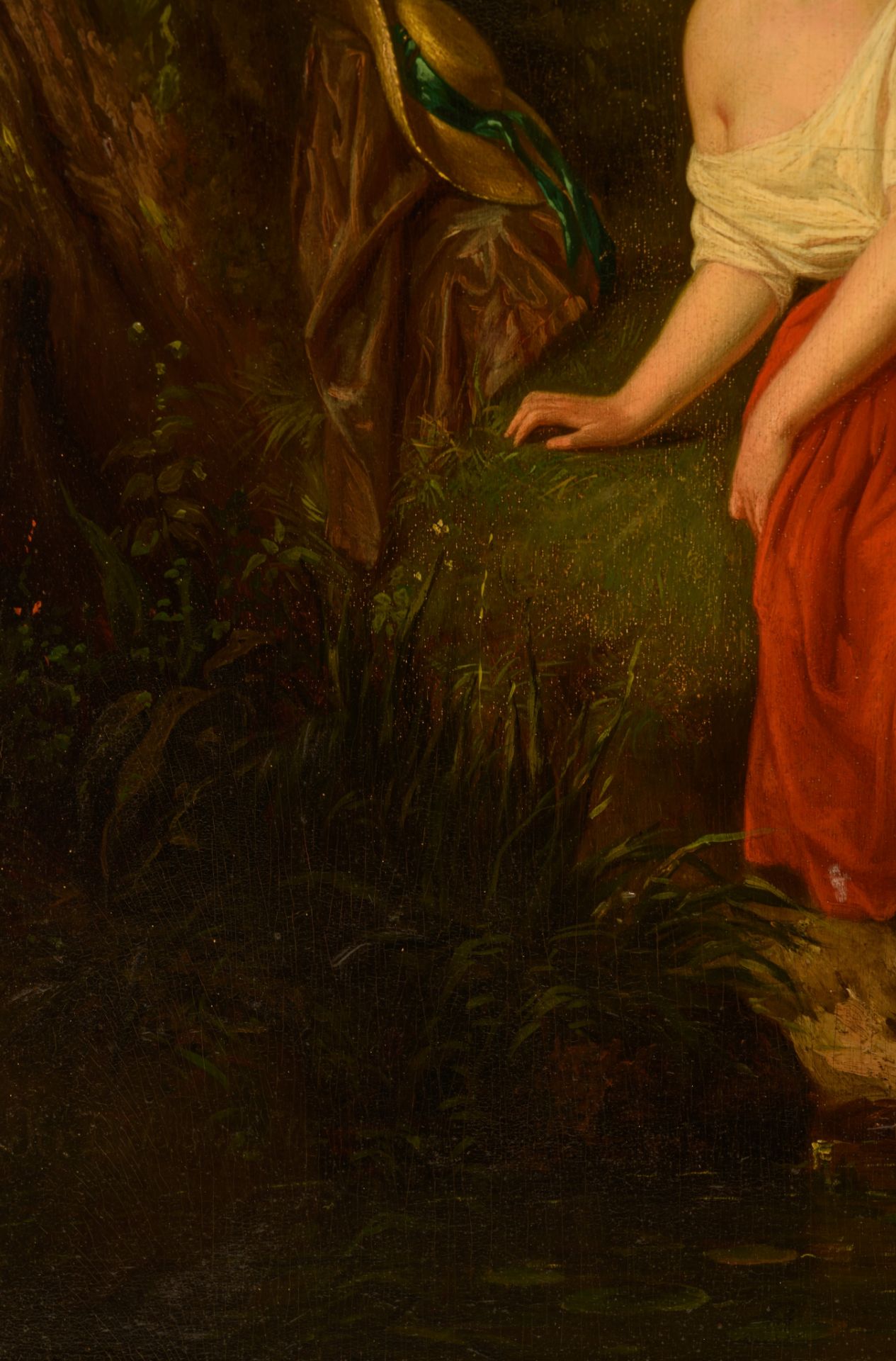 H. Dielensen, a beauty near the well, 19thC, oil on panel, 43,5 x 53 cm - Bild 7 aus 10