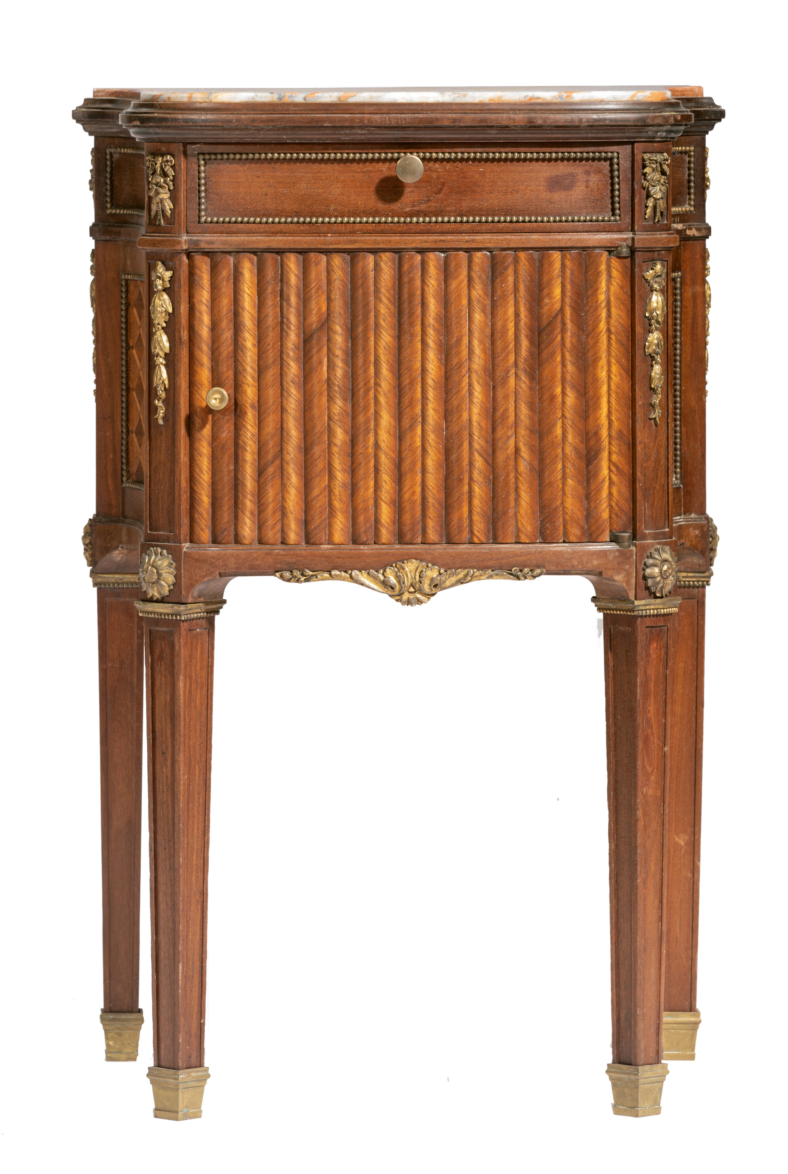 A Louis XVI style mahogany veneered occasional table, H 62 - W 41,5 - D 32 cm - Image 2 of 8