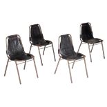 A set of four 'Les Arcs' type chairs, designed by Charlotte Perriand, H 85 - W 46 cm