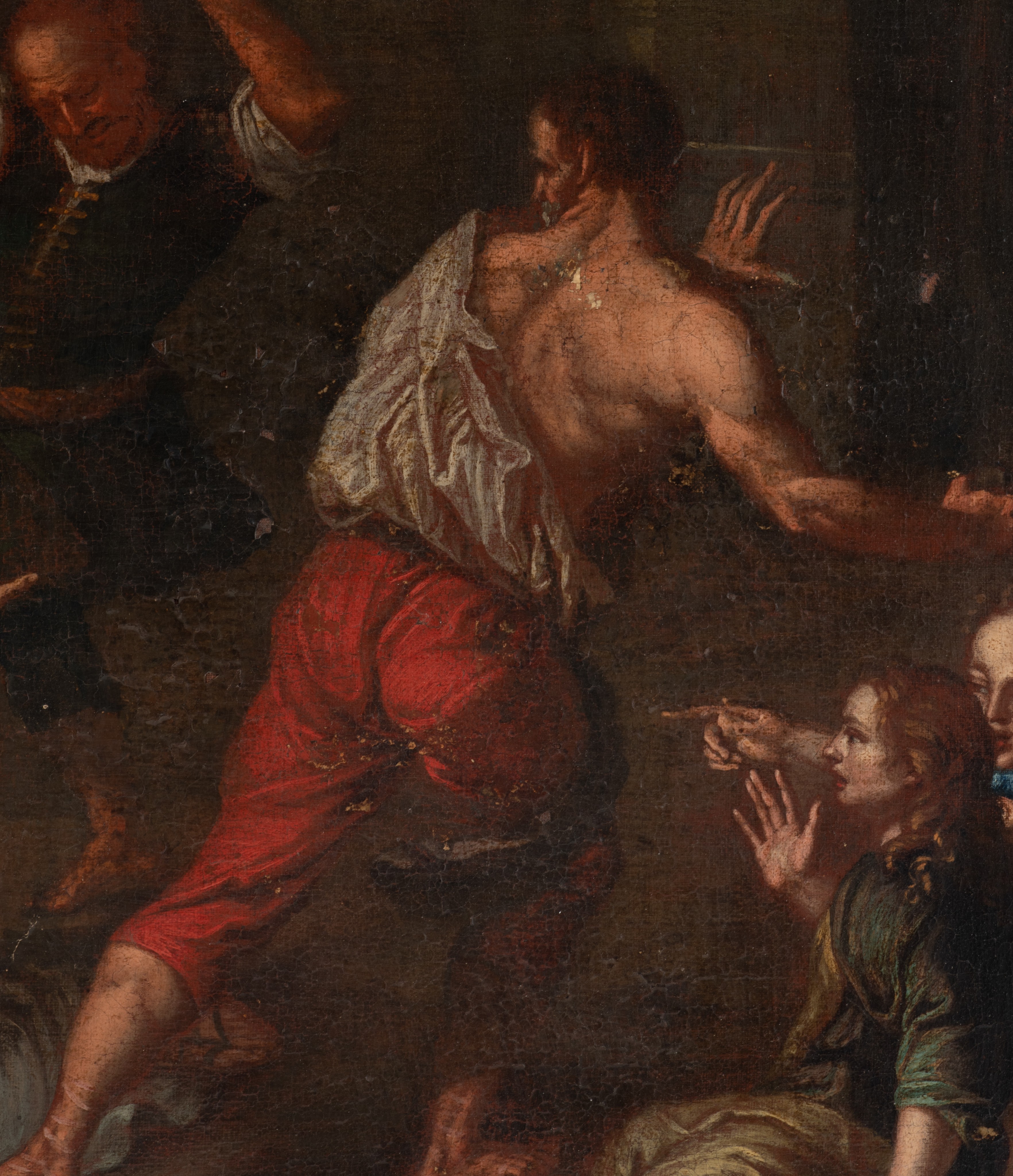 The stoning of Saint Stephen, 17thC, oil on canvas, 73 x 91 cm - Image 5 of 10
