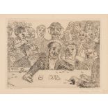 James Ensor (1860-1949), the card players, etching on paper, 1895, 11,8 x 16 cm