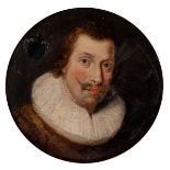 The portrait of a nobleman wearing a ruff, oil on panel, ø 20 cm