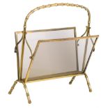 (T) A Maison Bagues inspired faux bamboo magazine rack, H 49 - W 46 - D 19 cm