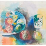 Jean Dufy (1888-1964), still life with fruit, watercolour, 31 x 31,5 cm (+)