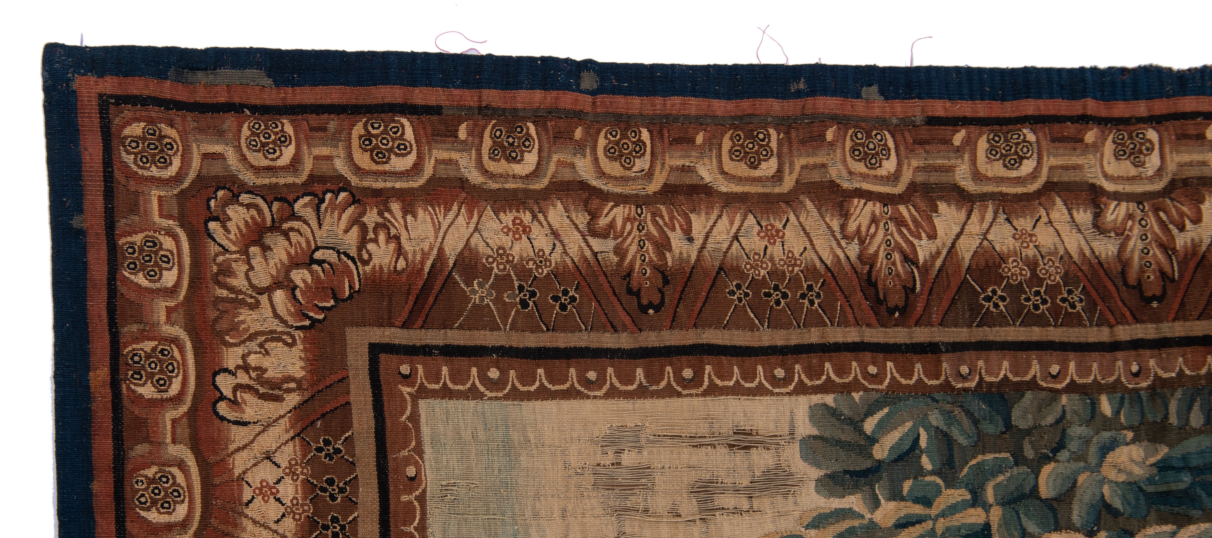 An Aubusson verdure wall tapestry, marked 'Aubusson F. Grellet', 18thC, H 285 x W 168 cm - Image 4 of 8