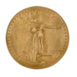 A 1907 gold 20 $ 'St Gaudens high relief double eagle', 21,6 CT, 33,44g, ø 34 mm (+)