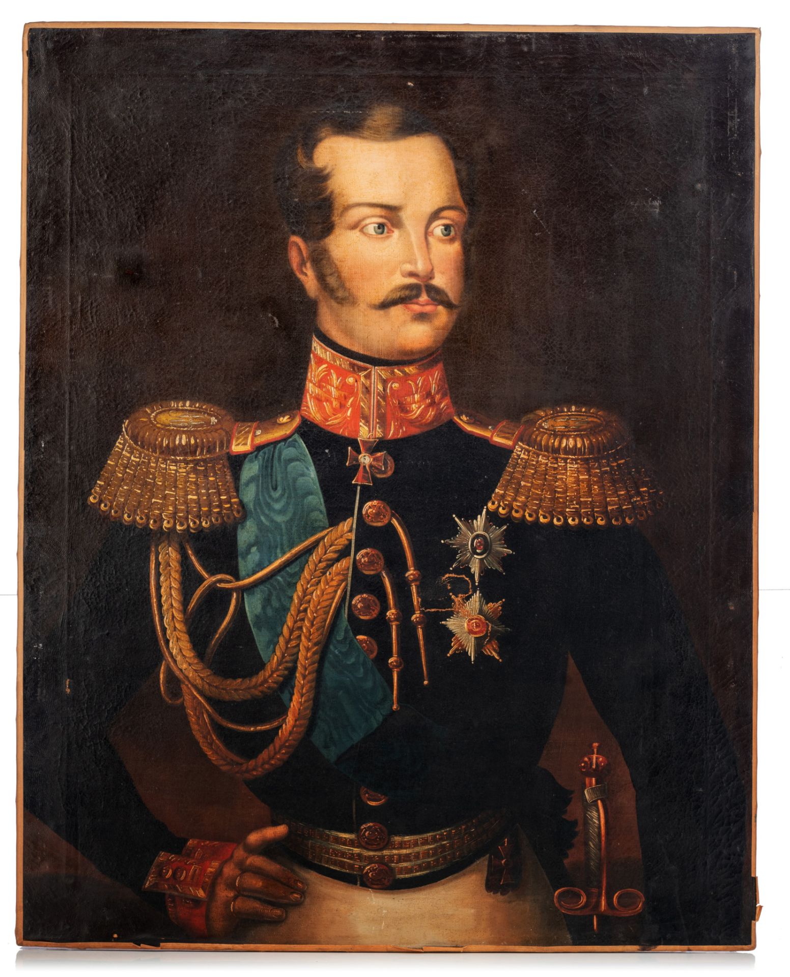 The portrait of an important Russian military officer, 19thC, oil on canvas, 71 x 89 cm - Bild 2 aus 7