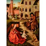 PREMIUM LOT Circle of Gerard David, the Holy Family in an inner garden of a castle, late 15thC, 36,2