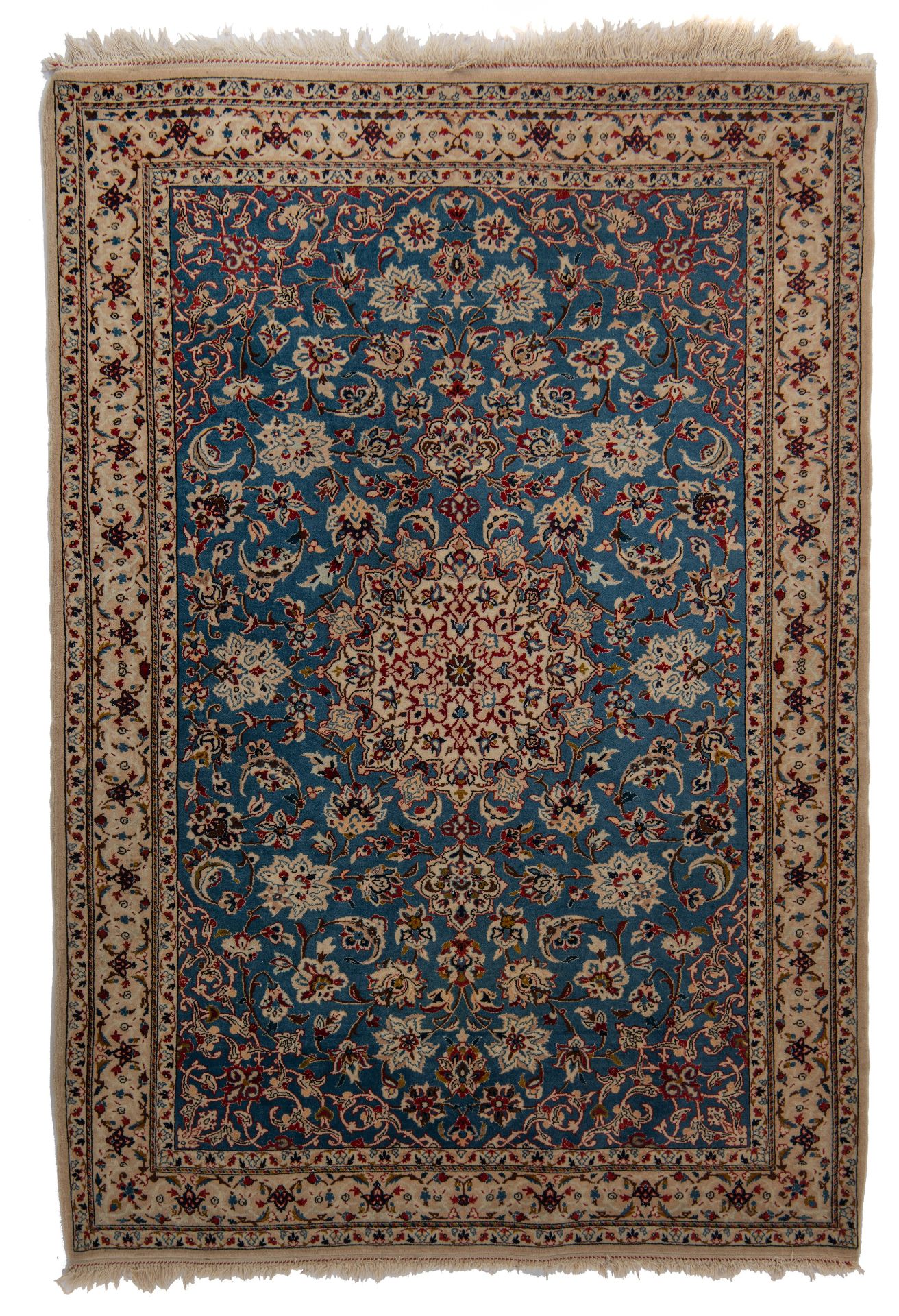 A collection of 4 Iran Ghoum rugs, added a Persian Nain rug (+) - Image 2 of 24