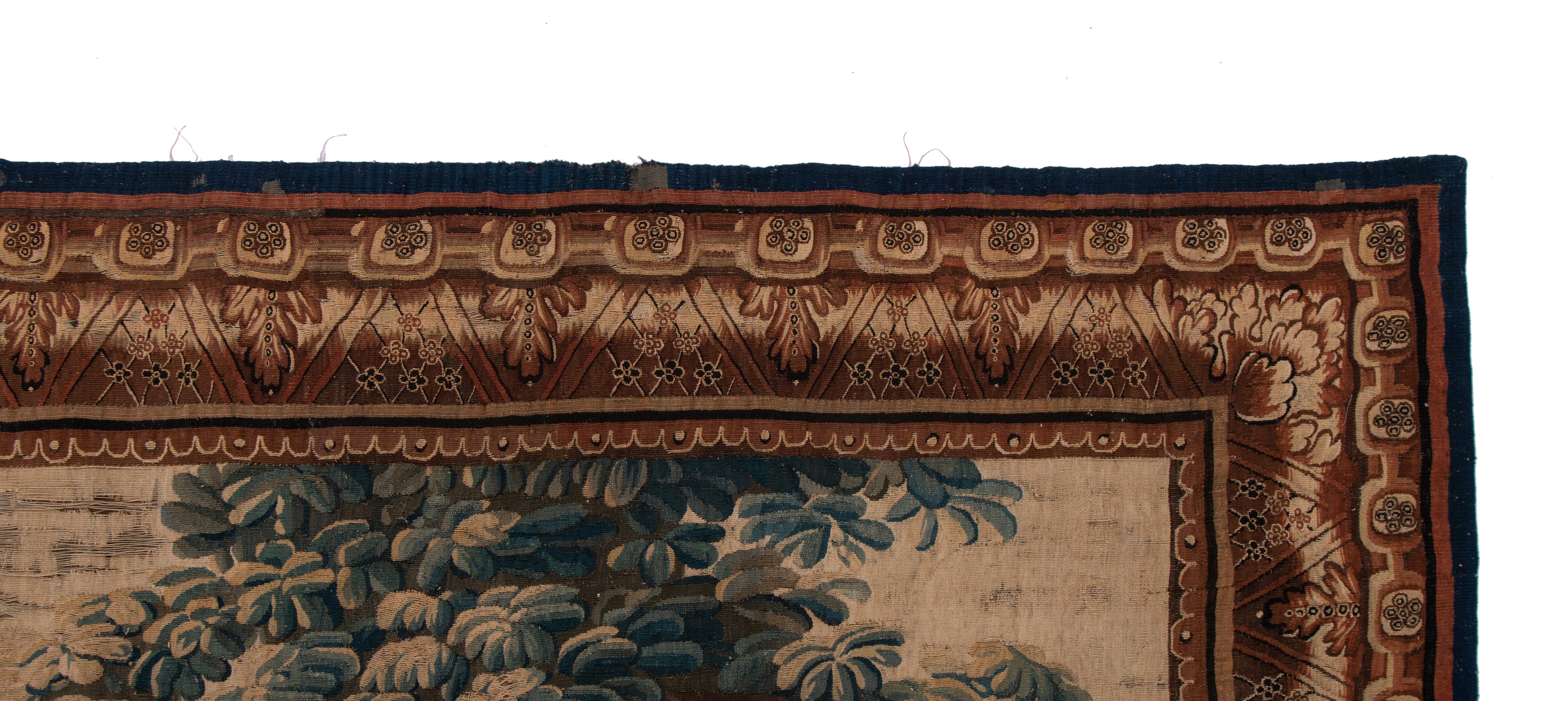 An Aubusson verdure wall tapestry, marked 'Aubusson F. Grellet', 18thC, H 285 x W 168 cm - Image 5 of 8