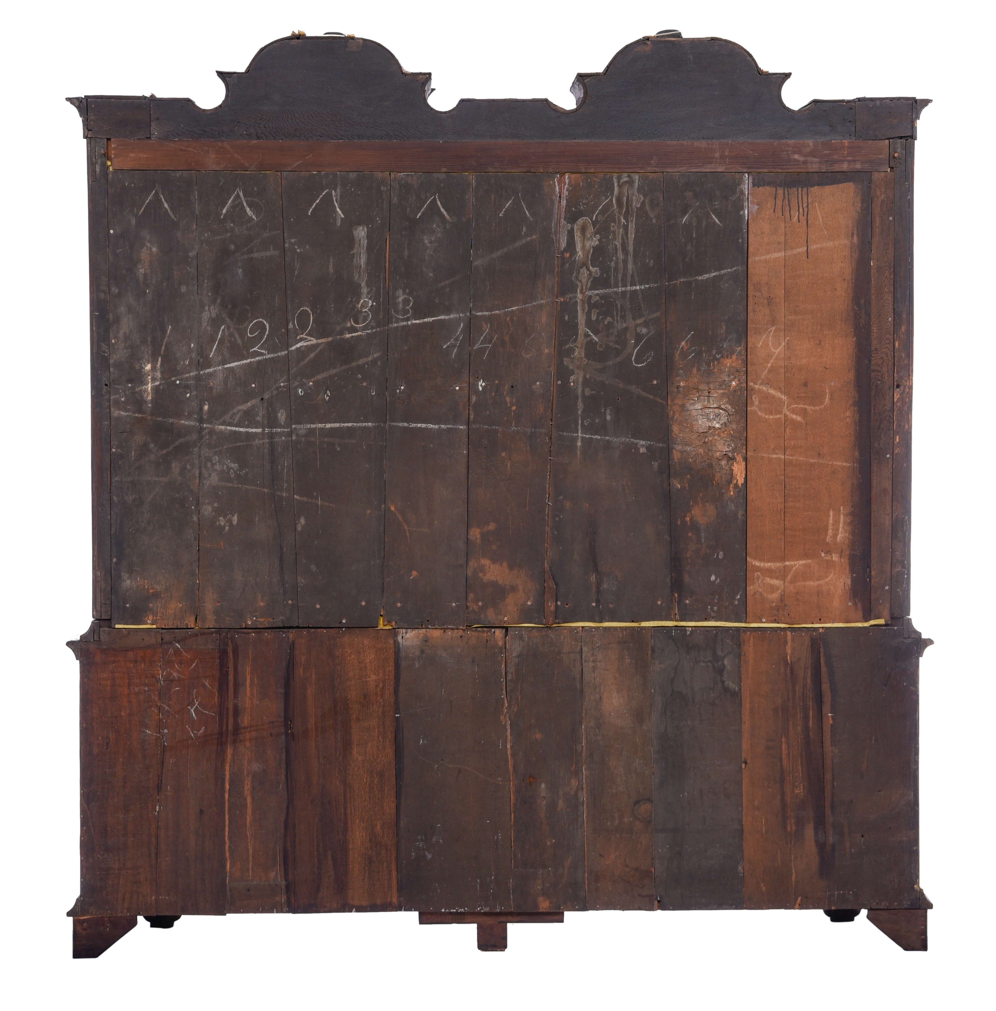 A large Dutch floral marquetry display cabinet, 18thC, H 230 - W 212 - D 45 cm - Image 3 of 5