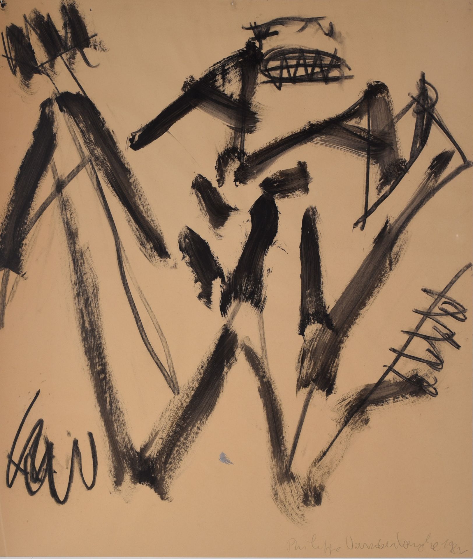 Philippe Vandenberg (1952-2009), mixed media on paper, 1982, H 99,5 - W 85 cm (+)