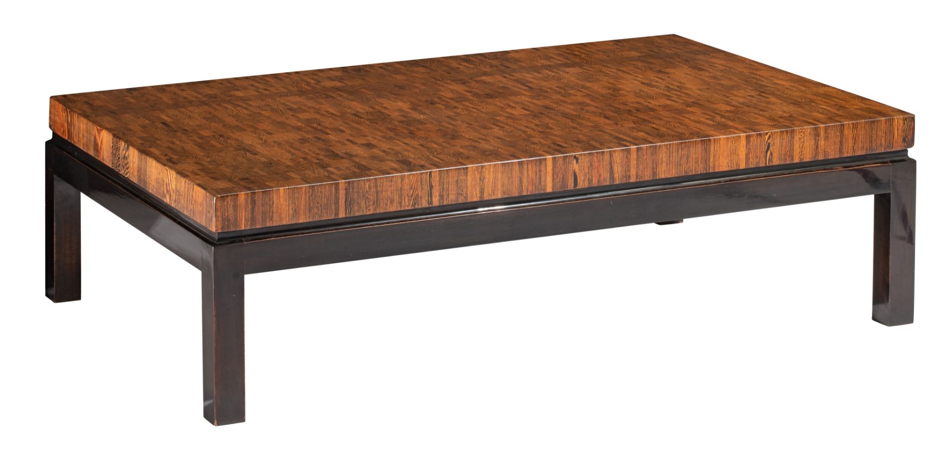 A wenge coffee table, designed by Jules Wabbes, Mobilier Universel, H 36,5 - W 123 - D 78 cm