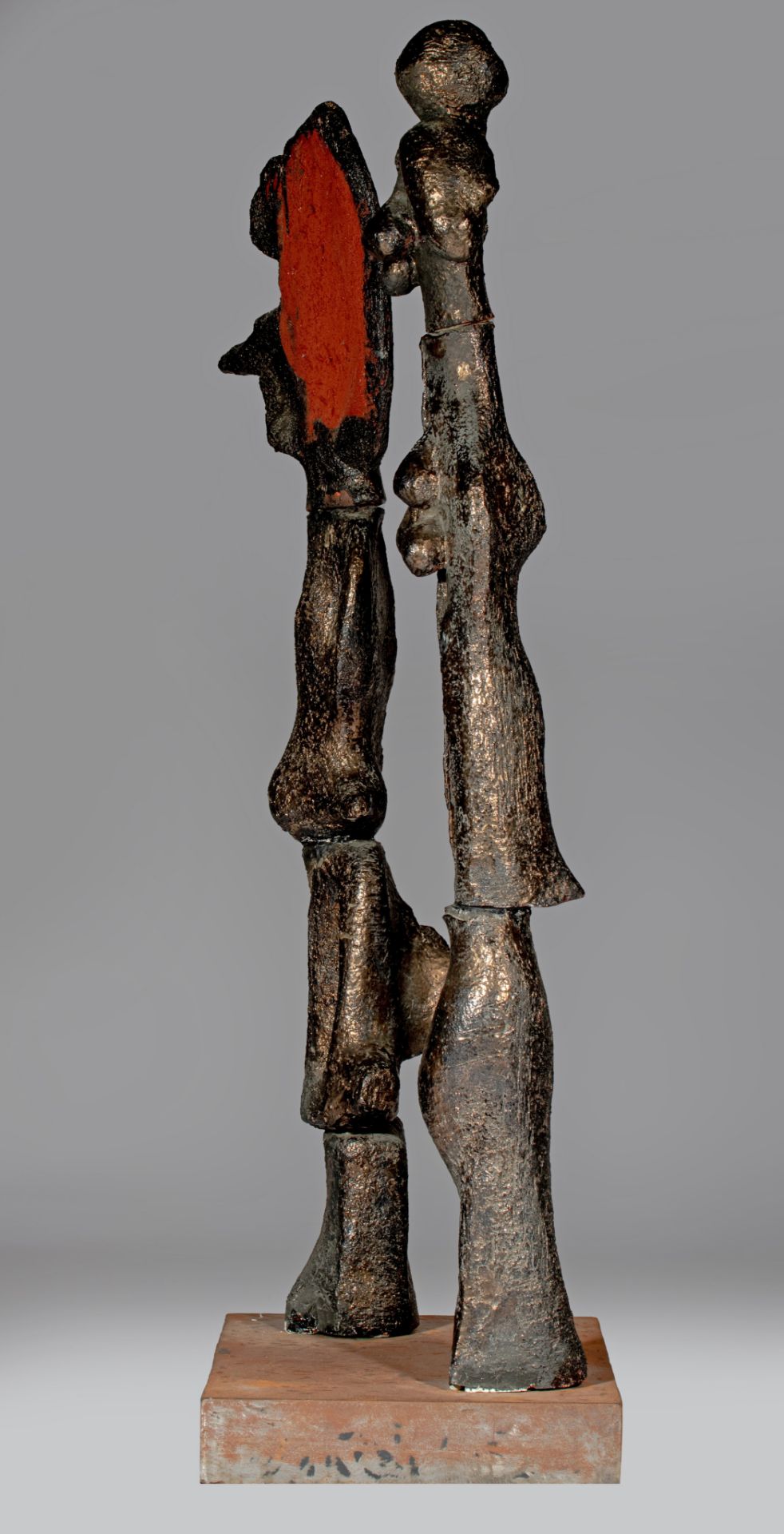 Yves Rhaye (1936-1995), 'Personnages Fantastiques', produced by Perignem, 1970, patinated terracotta - Image 5 of 8