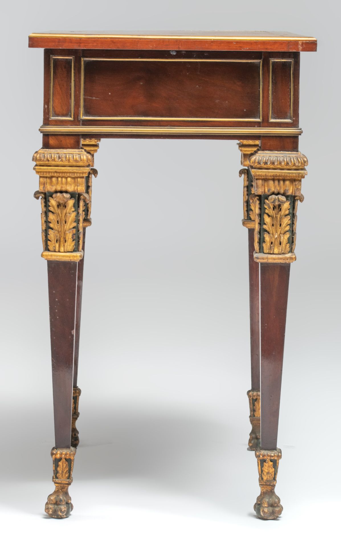 A small Neoclassical occasional table, H 75,5 - W 70 - D 44 cm - Image 4 of 8