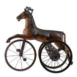 (BIDDING ONLY ON CARLOBONTE.BE) A vintage wooden trycicle horse, H 80 - W 85 cm