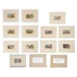 (BIDDING ONLY ON CARLOBONTE.BE) A collection of 12 hand-painted miniatures, watercolour and pencil o