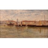 Jan De Clerck (1881-1962), a view of Ostend, oil on canvas, 40 x 64 cm