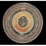 A 19thC Renaissance Revival silver alms dish, weight: ca 3200 g, ¯ 66,5 cm
