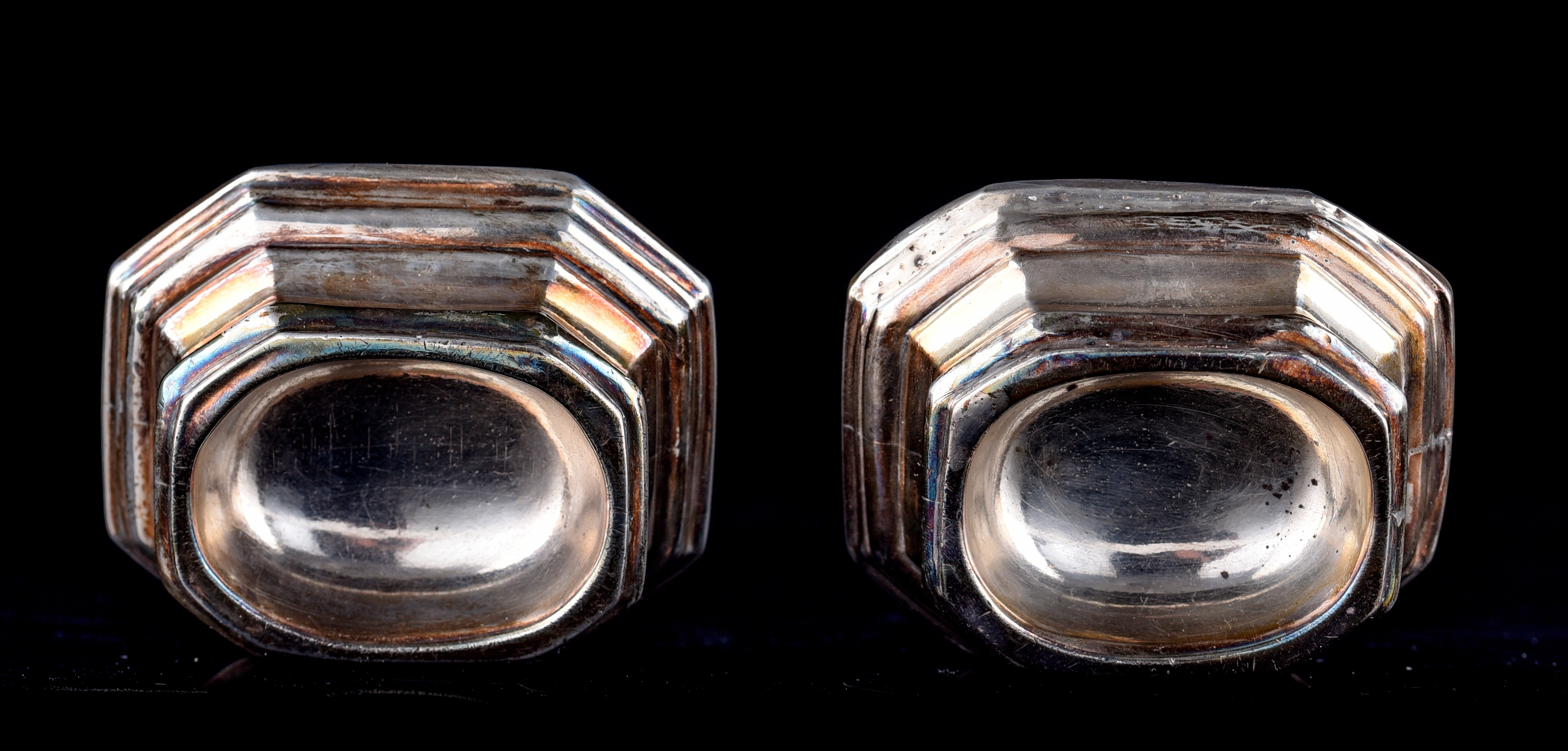 A pair of French 18thC salts, hallmarked Paris, ca 149 g, H 3,4 cm - Image 10 of 15