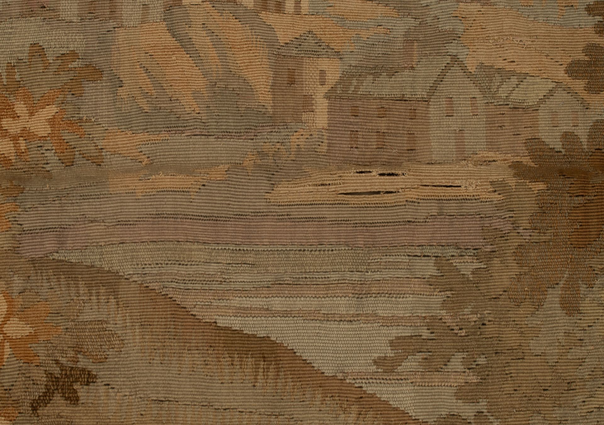 A 19thC wall tapestry depicting a heron and a duck in a landscape, 269 x 329 cm - Image 5 of 8