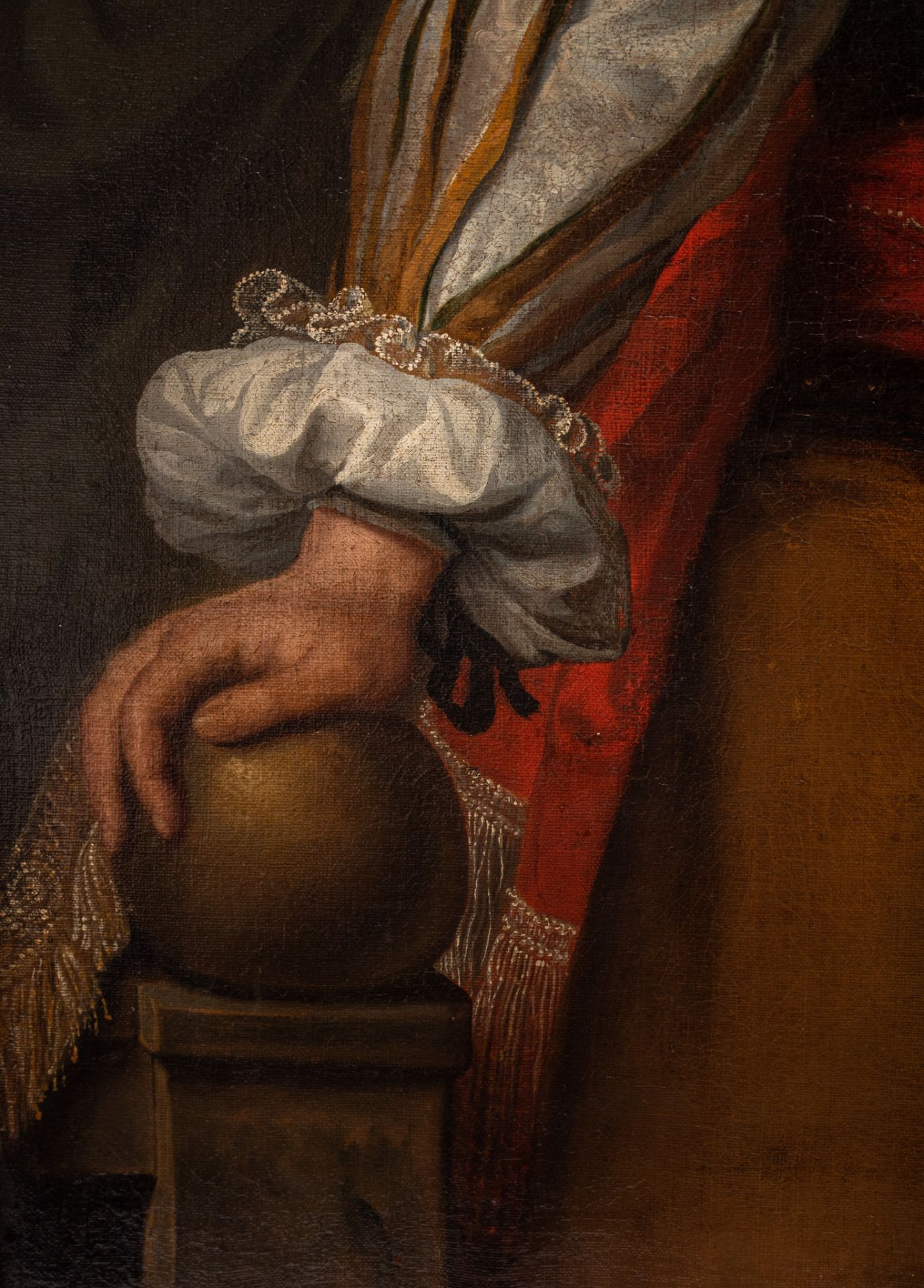 The portrait of an important Dutch (?) nobleman wearing an armour, mid 17thC, oil on canvas, 104 x 1 - Bild 6 aus 6