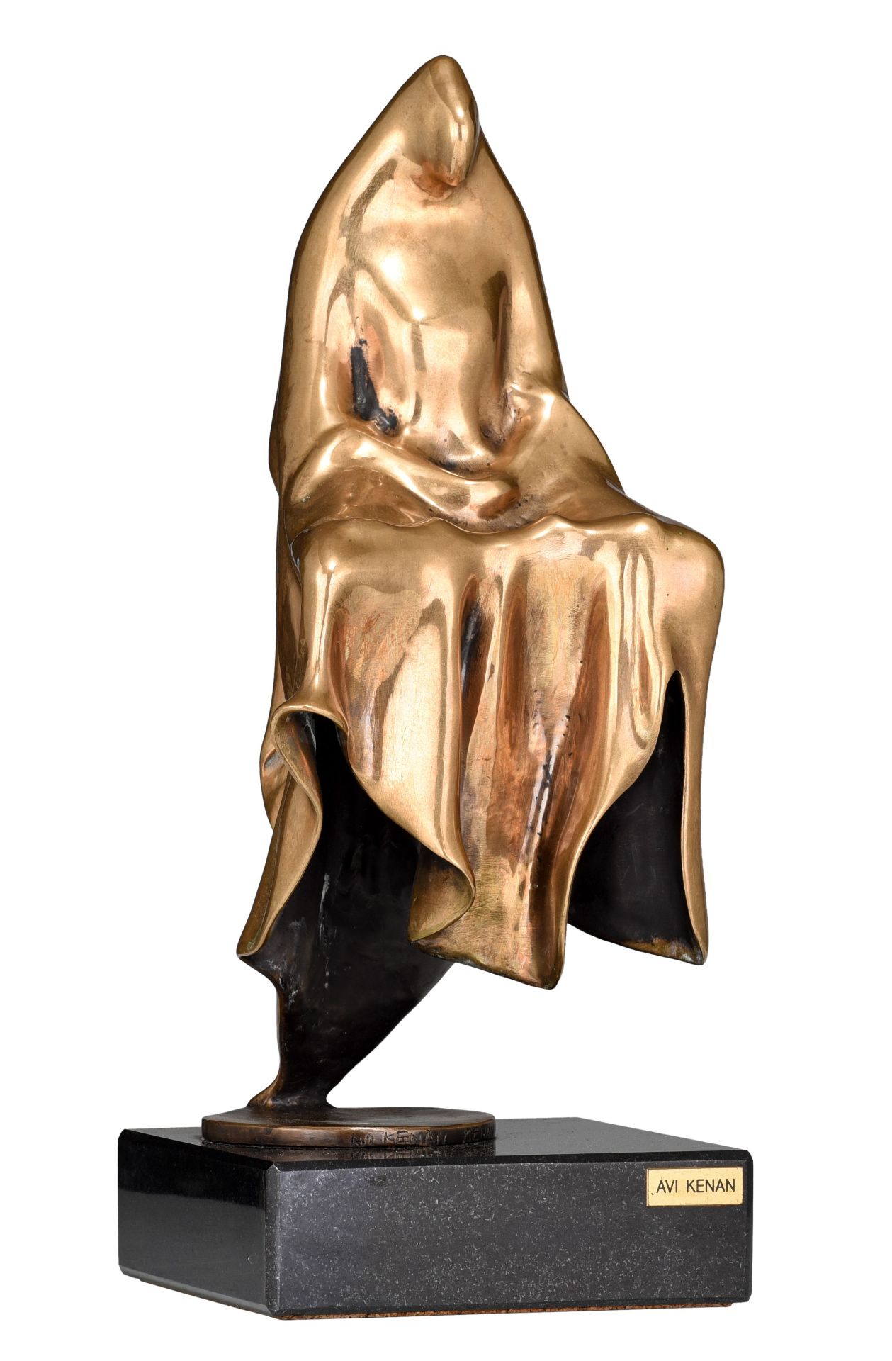 Avi Kenan (1951), untitled, 1985, N∞ 18/250, polished bronze on a granite base, H 42,5 - 49 cm (with
