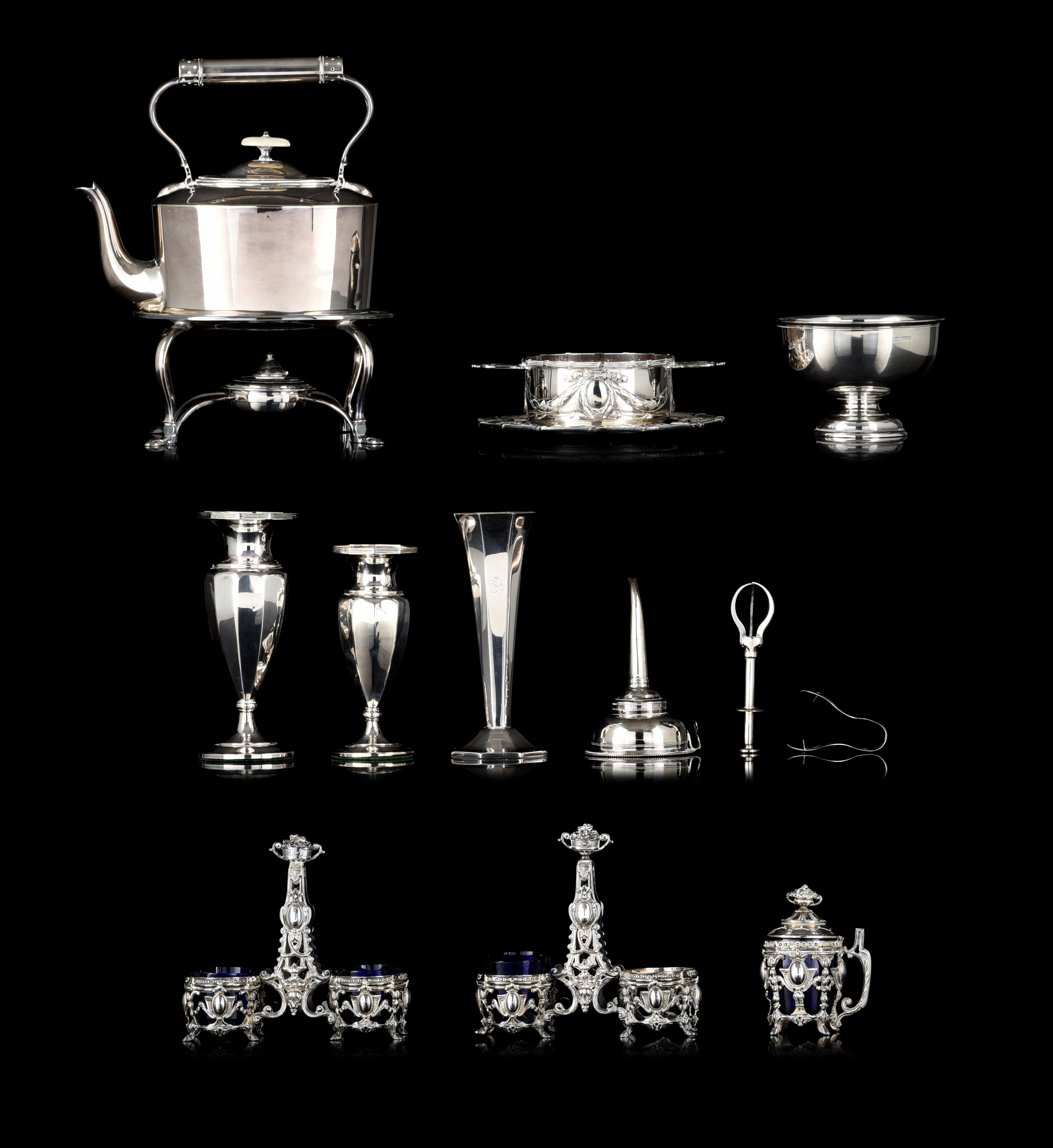 (BIDDING ONLY ON CARLOBONTE.BE) An interesting collection of various silver and silver-plated items