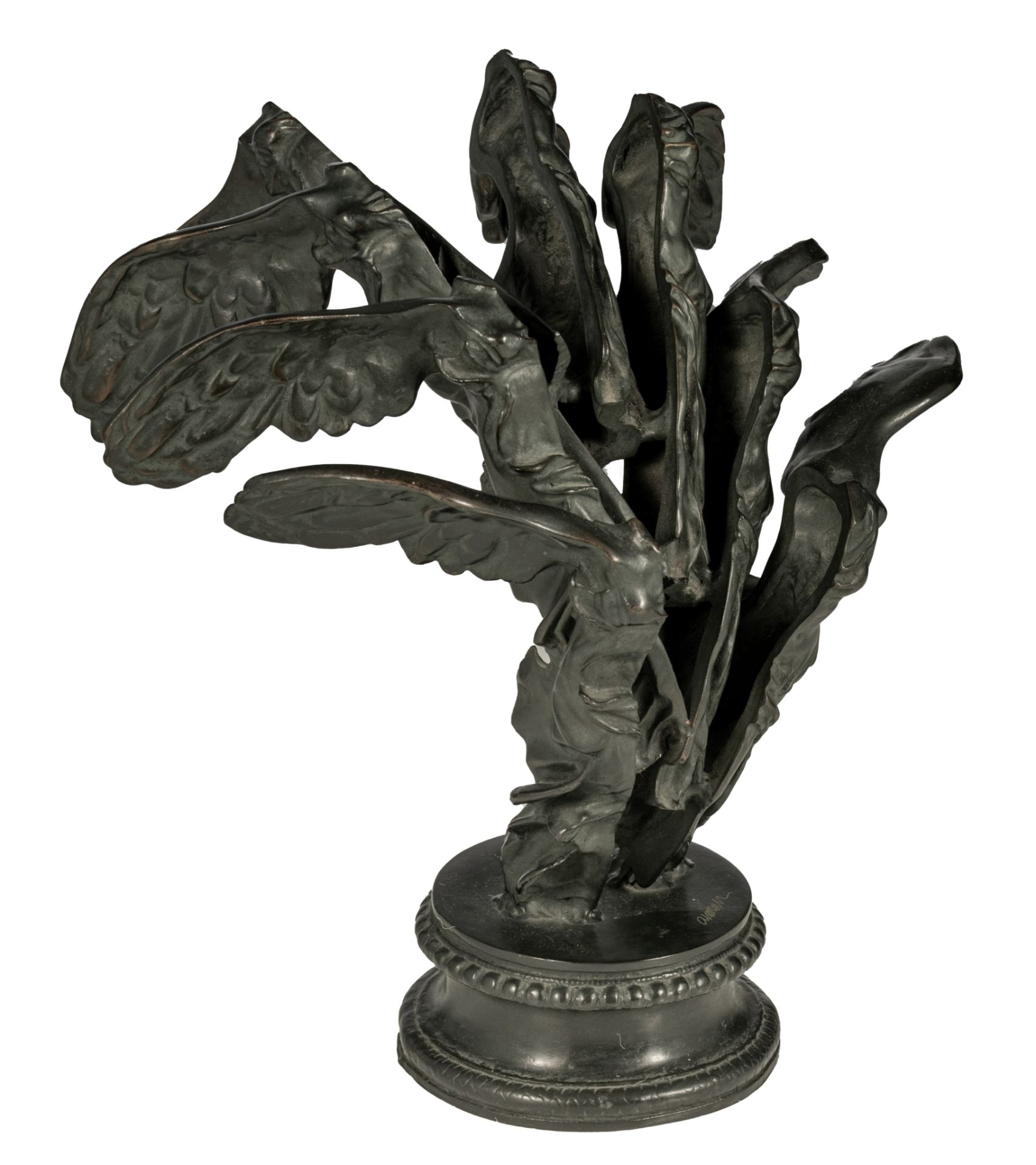 Fernandez Arman (1928-2005), 'La victoire de Samothrace', mulitple, N∞ 69/100, patinated bronze, H 2