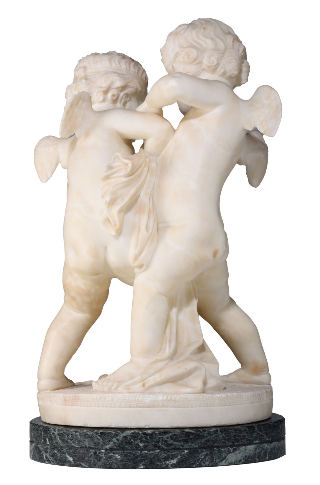 After Etienne Falconet (1716-1791), 'Bataille pour l'amour', alabaster, H 45 cm - Bild 4 aus 11