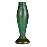 (BIDDING ONLY ON CARLOBONTE.BE) A fine iridescent green glass paste vase, in the Loetz style, H 21 c