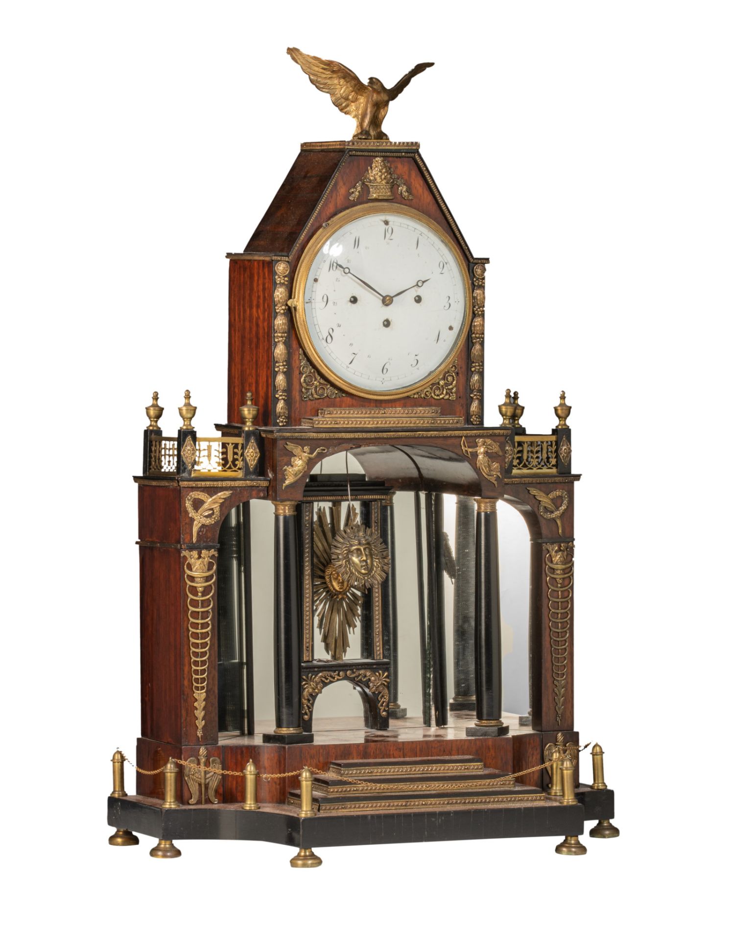 A Viennese Biedermeier mantle clock, 19thC, H 66 - W 41 cm